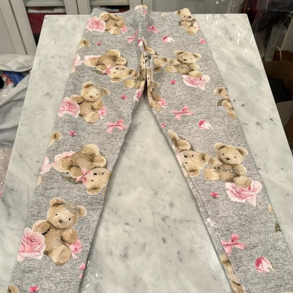 Lapin House European designer size 8 adorable teddy legging & hooded sweatshirt